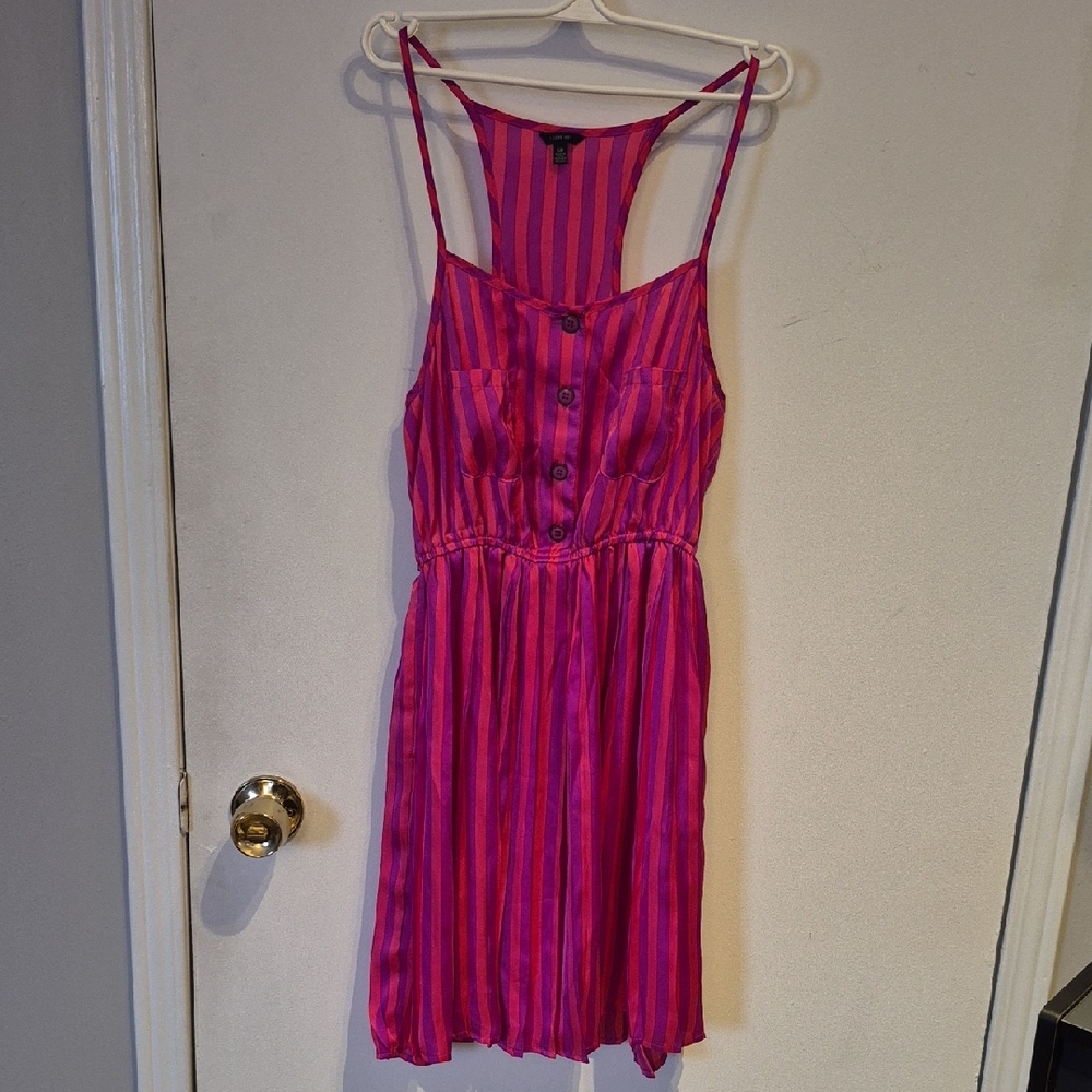 Sz S Pink and Purple Striped Dress